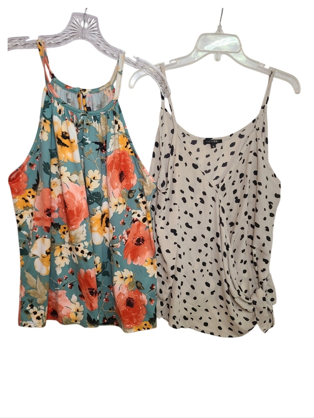 Papermoon XL Bundle: Floral Halter Top & Faux Wrap Dalmatian Cami